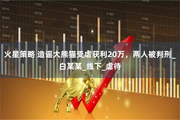 火星策略 造谣大熊猫受虐获利20万，两人被判刑_白某某_线下_虐待