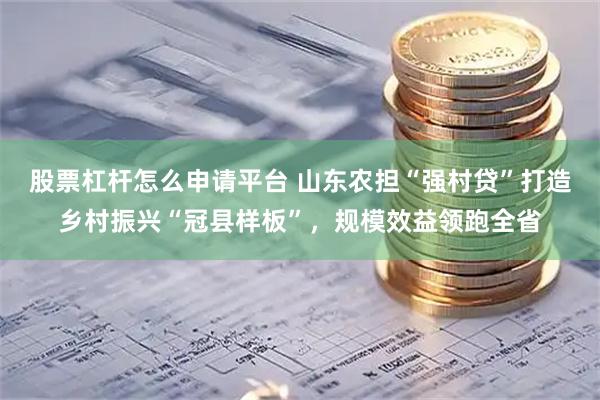 股票杠杆怎么申请平台 山东农担“强村贷”打造乡村振兴“冠县样板”，规模效益领跑全省