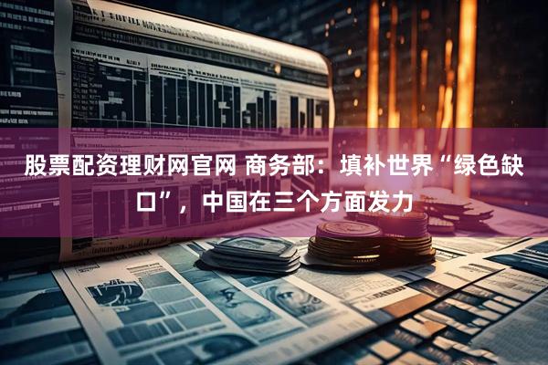 股票配资理财网官网 商务部：填补世界“绿色缺口”，中国在三个方面发力