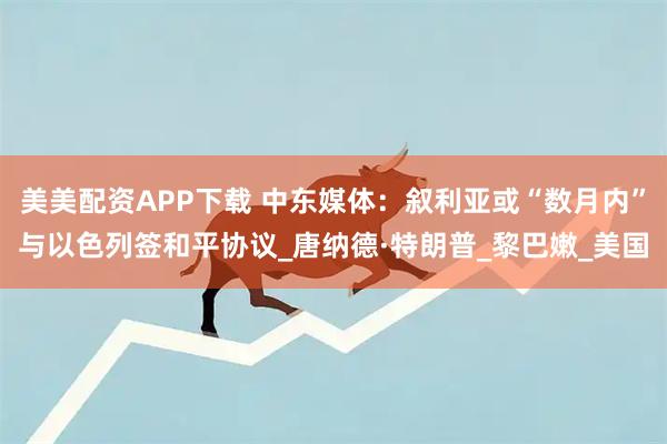美美配资APP下载 中东媒体：叙利亚或“数月内”与以色列签和平协议_唐纳德·特朗普_黎巴嫩_美国